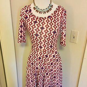 NWOT LuLaRoe Nicole Dress Geometric XXS